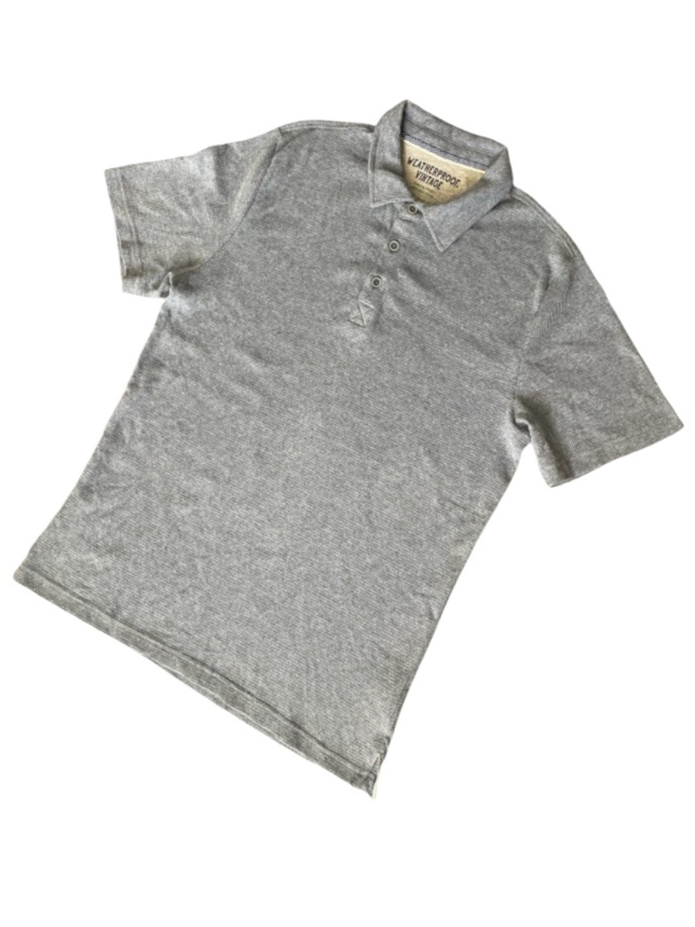 Weatherproof Collared Waffle Tee T-Shirt Grey ( Gray ) Size Small NWOT